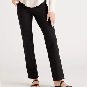 Quince Ultra Stretch Ponte Straight Leg Black Pants